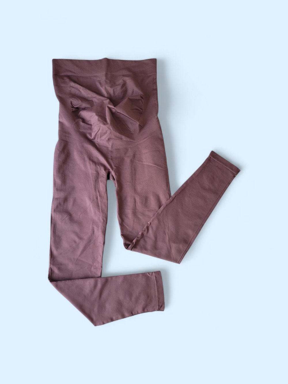BLANQI Large 2-Pk Athletic Maternity Leggings Olive Green (Cropped) Mauve (7/8) - Picture 3 of 10